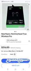  4 سماعات ريزر بلوتوث razer hammerhead true wireless pro حالة ممتازة بسعر حرق