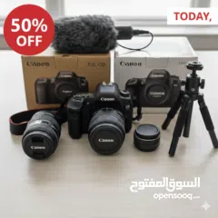  1 كاميرا كانون مع كامل مرفقاتها فقط 50% من سعرها