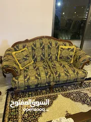  1 طقم كنب زان 7 مقاعد + طاول وسط زان