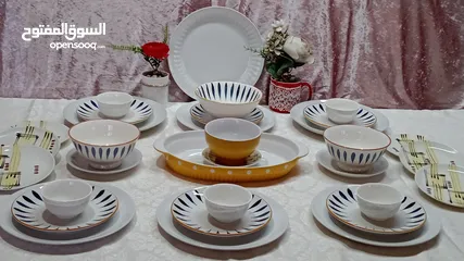 29 أطقم سفرة بورسلان ماركات عالمية .جديد. الوان متعددة وراقية