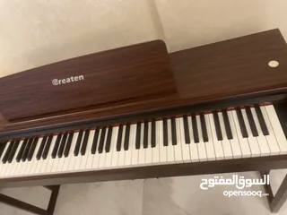  8 Greaten piano new model amazing brownish black color no key broken functioned with metronome