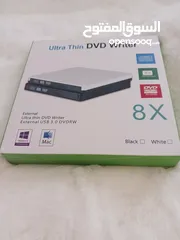  2 مشغل اقراص خارجي ديفيدي وسي دي Ultra Thin Dvd Writer external USB 3.0 8X For Windows 10 or Mac