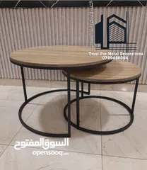  2 الثقة للديكورات المعدنية والخشبية طاولات معدن مودرن و واطقم سرفيس طقم المتداخل فقط 35دينار 078948609