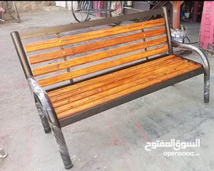  13 طقم مقاعد وبنشات حديقة حديد وخشب سويد رباعي مع طاولة