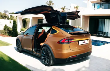  6 AED 2560 PM  TESLA MODEL X100D 2017  GCC  FIRST OWNER  Full Service History  No Accidents