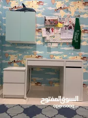  1 IKEA study desk + chest of drawers + wall cabinet for sale in Salwa Block 10