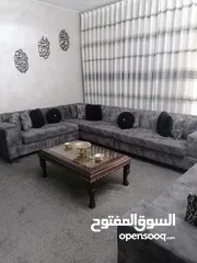  1 طقم كورنر حجم كبير خشب سويد وطاولة تلفزيون