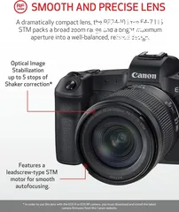  8 Canon EOS R RF24-105mm F4-7.1 IS STM Lens Kit, Vlogging and Content Creator Camera 4K UHD