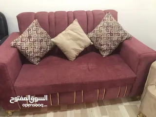  2 غرفة قعدة( كنب) مستعمل بحالة الوكالة 7 مقاعد تفصيل