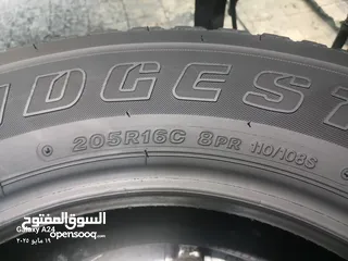  11 القياس 16 ار 205  من اعلا المواصفات بالاطارات العالميه دبل قومه دبل ستيل نسبت المطاط 100بل100