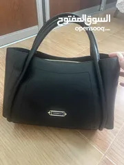  2 chris bella black leather purse for women. شنتة/شنطة/حقيبة كريس بيلا جلد اسود نسائية حجم كبير جديدة