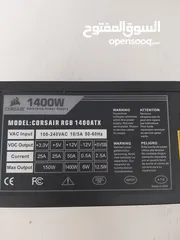  3 رام ddr4 + مزود طاقة 1400 watt + مبرد + هارد دسك  ram ddr4, power supply corsair, c
