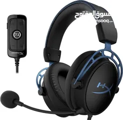  5 سماعة hyper x alpha s للبيع مستعمله بحاله جيده جدا هايبر اكس الفا س لون ازرق و اسود