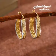  1 Golden Sparkling Hoop Earrings