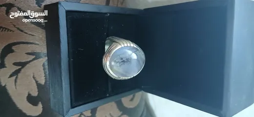  1 خاتم فضة عيار 1000 وحجر عقيق يماني مصور