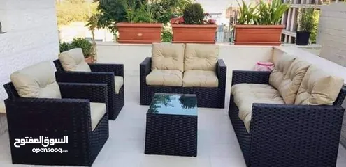  8 طقم رتان عرض خاص خمس مقاعد مع طاوله وسط فقط 115