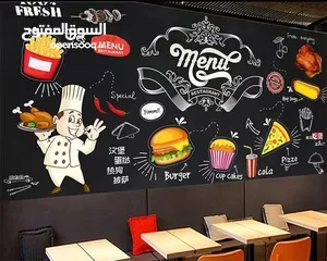  8 رسام أسكندرية / رسم جداري للمطاعم والكافيهات / رسومات مطاعم