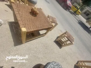  5 كراسي قهوة خيش تفصيل يدوي
