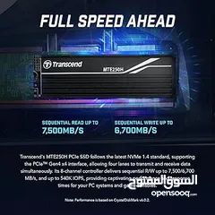  2 هارديسك داخلي مساحة 1 تيرا بايت نوع : M.2 NVMe ترانسيند Trancsend MTE250H 1TB