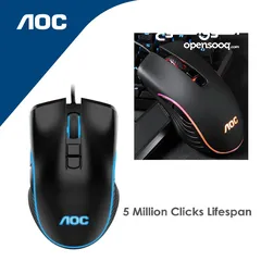  2 ماوس جيمنج mouse AOC GM100 GAMING MOUSE من اه او سي    2400 دب اي 