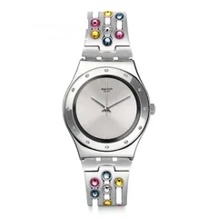  1 ساعة SWATCH  SPARKLANCE STANLESS STEEL ولا شخط وجديدة بورقتها لم تلبس بعد (تم تنزيل السعر!!)