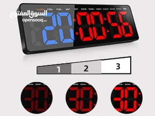  23 تايمر جيم مؤقت رياضي ساعات ديجتال صالات رياضية للياقة البدنية بشاشة كبيرة مع جهاز تحكم عن بعد لتماري
