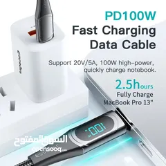  2 كيبل تايب سي الى تايب سي بطول مترين بقدرة 100 عالي الجودة واط type c to type c cable 2m 100w