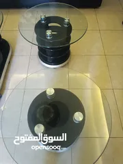  8 اثاث غرفه الضيوف( طقم طاولات زجاج واحده كبيره + اثنتين جانبيه )زجاج مقوى فاخر