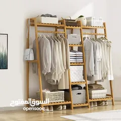  1 منظم الملابس الخشبي  تعليق ورفوف