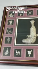  4 برواز مميز مجسمات من الفضة خنجر وأشكال تراثية 50*50 سم