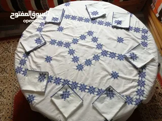  2 غطاء طاولة الأكل بالطرز الفاسي المغربي