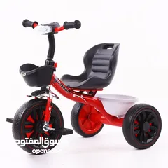  1 عرض خاص على الدراجة الثلاثية للاطفال موديل كشاف عجلات حجم كبير مع مسند للكرسي