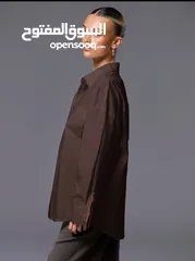  3 قميص بني شوكلاته داكن قماش قطني 100%