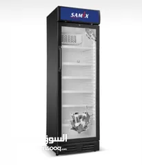  1 ثلاجة سامكس باب زجاج عرض 380 لتر توفير كهرباء كفالة لمدة عامين