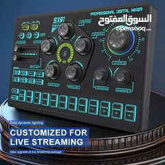  5 SX91 48V Audio Mixer with Voice changer,Podcast Mixer,Sound Card مكسر صوت احترافي مكفول