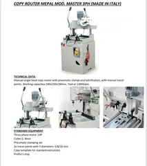  6 Machinery and equipment for wood factories and aluminum factories Italian