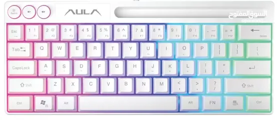  14 كيبورد جيمنغ مضيئ احترافي لكل الجيمرز اصلي Aula Keyboard F3061 Gaming RGB Lights OG