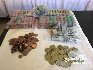  1 عملات معدنية مختلفة من دول مختلفة عربية و عالمية