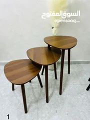  3 طقم من 3 طاولات متداخلة بتصاميم هندسية أنيقة تناسب كل ديكور، سواء مودرن أو كلاسيك