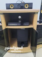  2 LG speaker with table