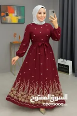  2 فستان ستاتي شيفون مبطن و مطرز   وزن 50 لل 85