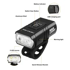  5 ضوء بسكليت امامي قابل للشحن usb rechargeable bicycle headlight