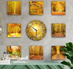  7 ديكور روعه لوحات خشب مع ساعه حائط