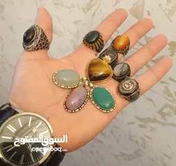  22 خواتم فضه ستاتي مطعمه بالاحجار