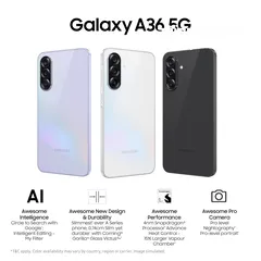  3 SAMSUNG A36 5G ( 256GB ) / 8 RAM NEW /// سامسونج اي 36 ذاكره 256 جيجا الرام 8 الجديد كلياً