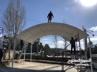  15 شوادر _ اشرعة _ مظلات _ مظلات قوسية _ سواتر جانبية _ شادر _ حدادة عامة _ حداد _ المنيوم _شماسي