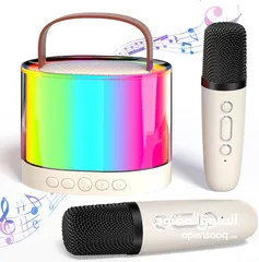  1 سماعة شحن صغيرة متنقل مع مايك عدد 2 نظام كاروكي للاطفال Karaoke Machine for Kids Adults K52