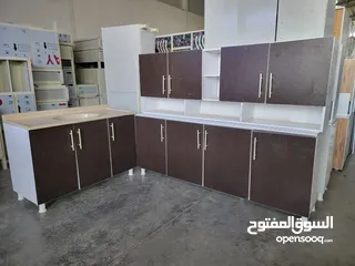  2 كاونتر خشب mdf قياس مترين والسنك متر و 20 مرمر