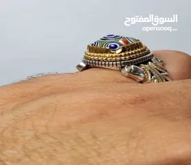  1 خاتم بحجر عقيق يماني فاخر منقوش اية