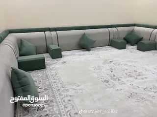  1 كنبات مجالس ومساند وستاير تفصيل على حسب الطلب فخم